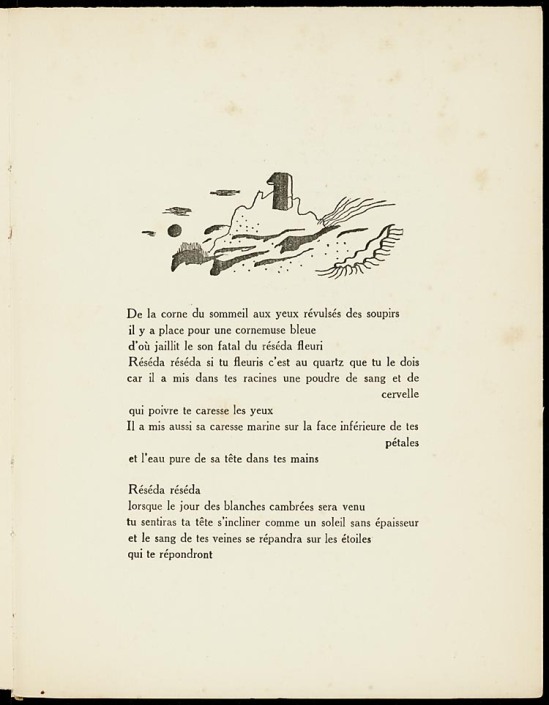 Dormir, dormir dans les pierres,  poème 1927 by Benjamin Péret, illustrations by Yves Tanguy