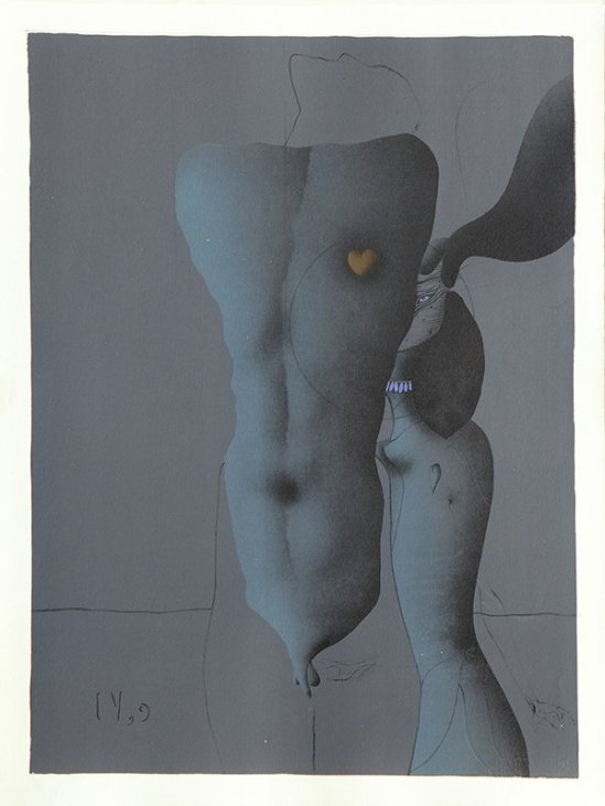 Paul Wunderlich - From The Song of Songs  Which is Solomon's, 1970 plate VI with poems