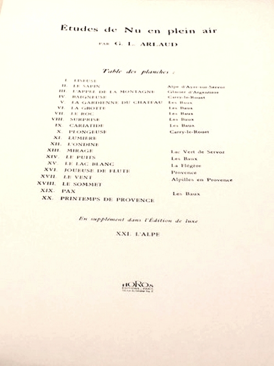 G.L. Arlaud  Portfolio cover for G.L. Arlaud Vingt Etudes de Nu en Plein Air (Paris, Horos Editions, 1920)  [Vingt Etudes de Nu en Plein Air]  1920 